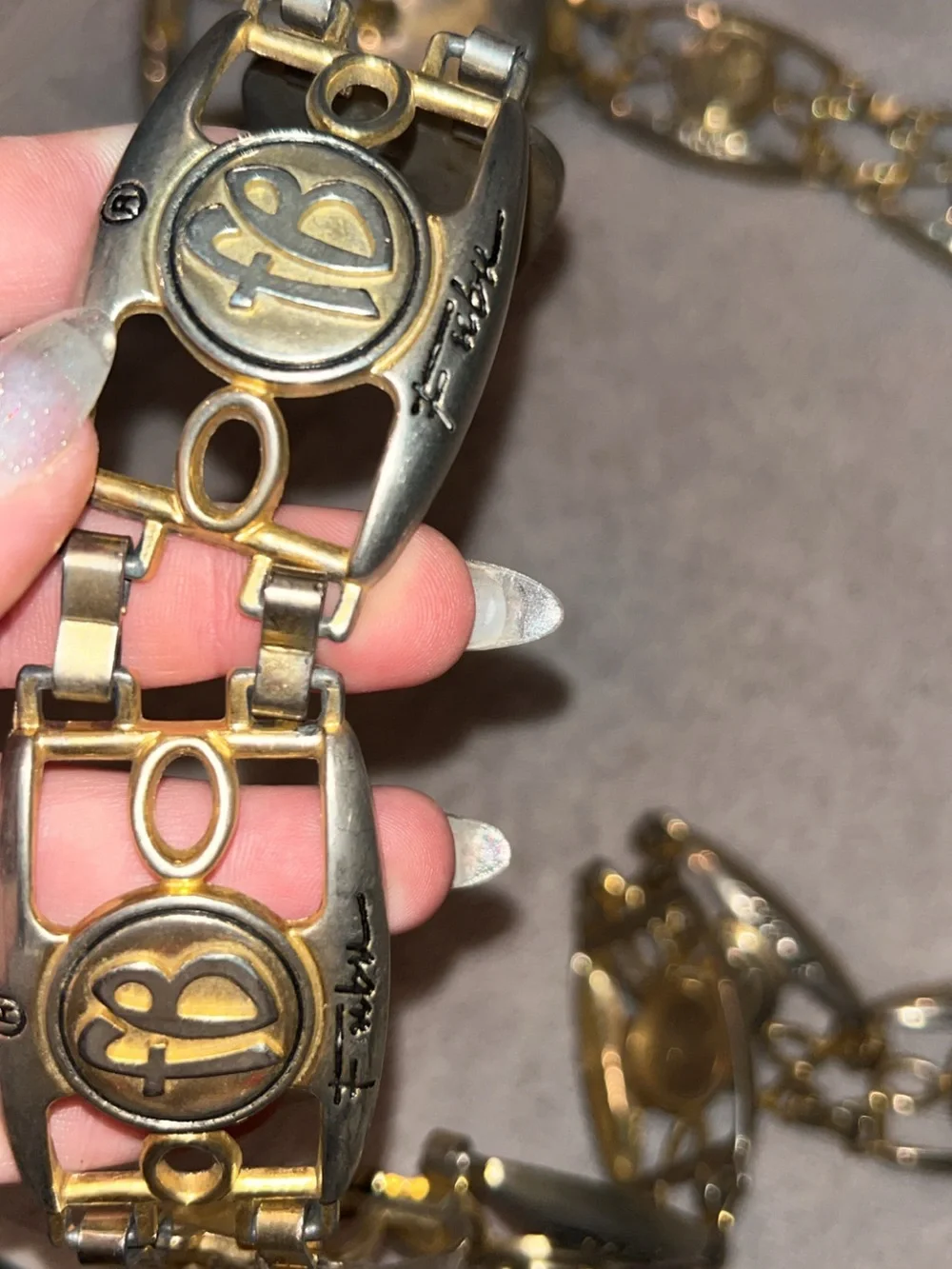 Gold-Tone Linked Medallion Chain Belt